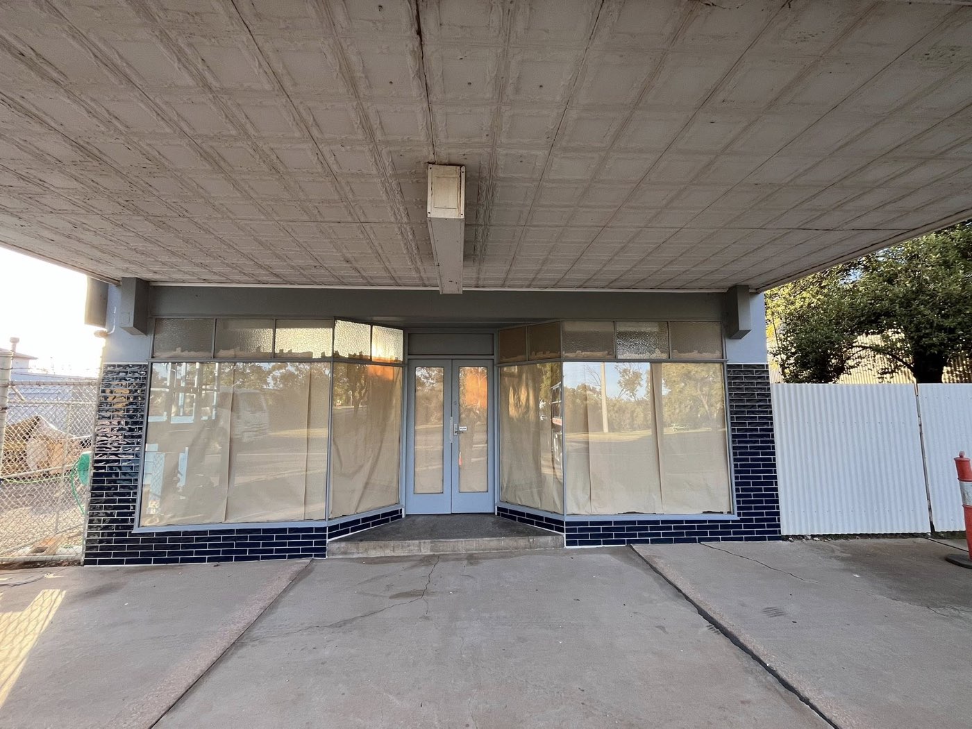 Commercial shopfront with covered awning